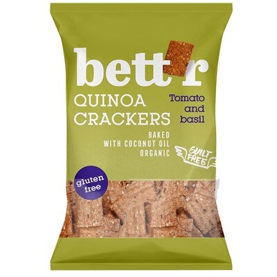 Crackers cu quinoa, rosii si busuioc (fara gluten) BIO Bettr - 100 g imagine produs 2021 Dried Fruits
